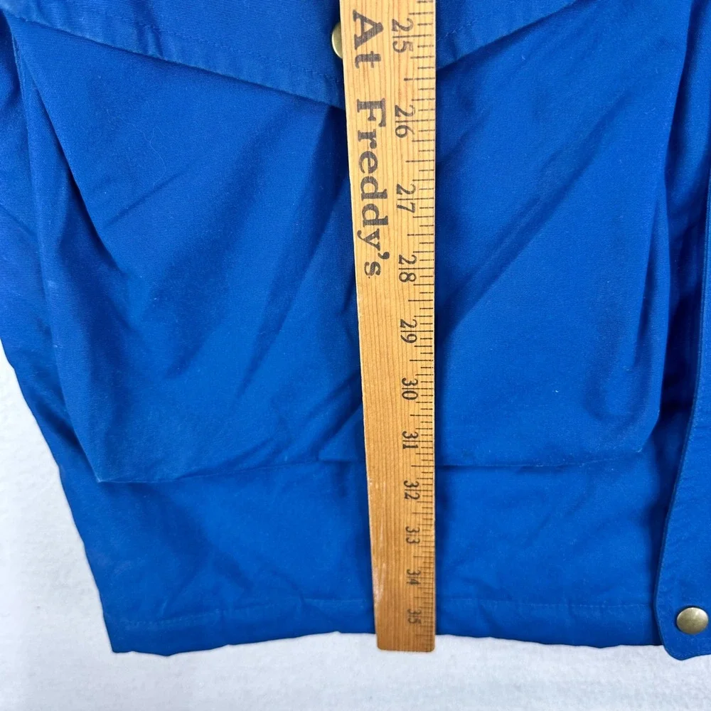 Vintage‎ Lands' End Barn Coat Mens Medium Blue Wool Flannel Lined Chore Jacket